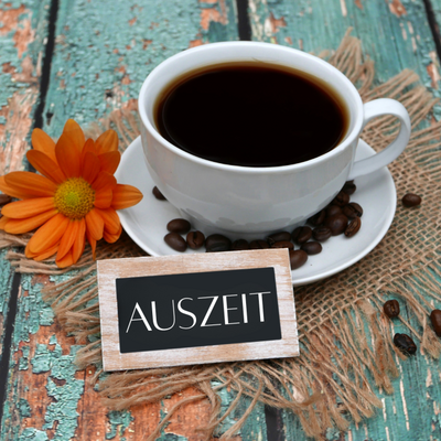 Kaffeetasse Auszeit Blume